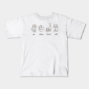 un deux trois cat Kids T-Shirt